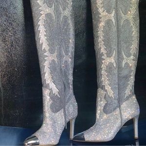 Gianni Bini Katyanna two Rhinestone Embellished Over the knee boots